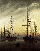 Caspar David Friedrich View of a Harbour oil painting on canvas